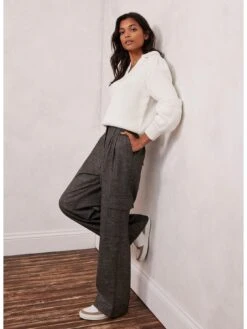 Mint Velvet Metallic Wide Leg Trouser -Modish Muse VPOMJ SQ3 0000000143 BROWN MDo