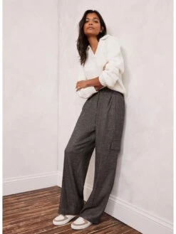 Mint Velvet Metallic Wide Leg Trouser -Modish Muse VPOMJ SQ4 0000000143 BROWN MDd