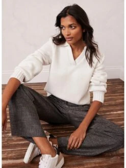 Mint Velvet Metallic Wide Leg Trouser -Modish Muse VPOMJ SQ5 0000000143 BROWN MDd1