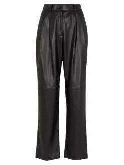 Mint Velvet Faux Leather Pleat Trouser -Modish Muse VPOMN SQ4 0000000004 BLACK MDd