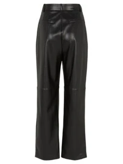 Mint Velvet Faux Leather Pleat Trouser -Modish Muse VPOMN SQ5 0000000004 BLACK MDd1