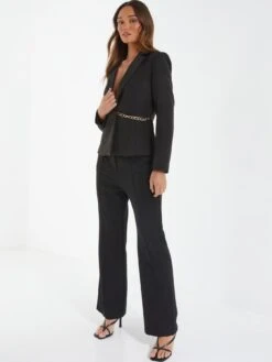 Quiz Black Chain Blazer -Modish Muse VPWFB SQ3 0000000004 BLACK MDo