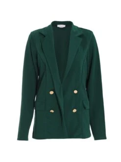 Quiz Bottle Green Double Breasted Blazer -Modish Muse VPWFX SQ4 0000000630 DARK GREEN MDd