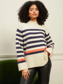 Love & Roses Button Detail Col Flash Jumper - Multi