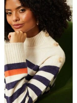 Love & Roses Button Detail Col Flash Jumper - Multi -Modish Muse VPX2I SQ4 0000000029 MULTI MDd