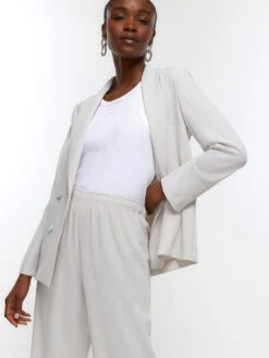 River Island Elasticated Wide Leg Trouser - Grey -Modish Muse VQ3EI SQ4 0000000005 GREY MDd