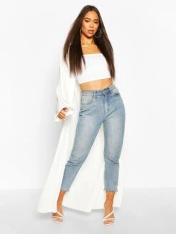 Boohoo Maxi Longline Cardigan - Cream -Modish Muse VQ8HT SQ3 0000000067 CREAM MDo