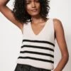 Mint Velvet Neutral Striped Knit Vest 1 Mint Velvet Neutral Striped Knit Vest -Modish Muse VQCDG SQ1 0000000108 BEIGE MDf