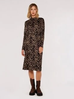 Apricot Cosy Tapestry Side Split Dress