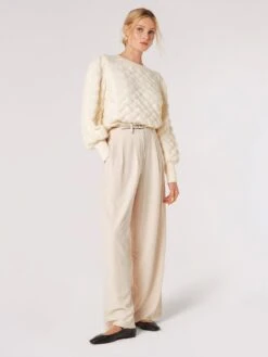 Apricot Bubble Pleat Sleeve Jumper -Modish Muse VQEZ4 SQ3 0000000013 WHITE MDo