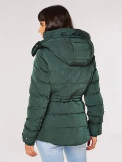 Apricot Fur Lined Rem Hood Puffer Jacket -Modish Muse VQEZP SQ3 0000000047 GREEN MDo