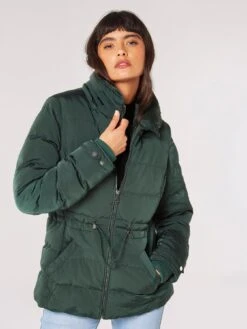 Apricot Fur Lined Rem Hood Puffer Jacket -Modish Muse VQEZP SQ4 0000000047 GREEN MDd