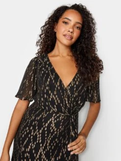 M&Co Metallic Wrap Ruffle Dress -Modish Muse VQGNC SQ4 0000000004 BLACK MDd