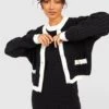 Boohoo Pearl Button Trim Crop Cardigan - Black -Modish Muse VQGX0 SQ1 0000000004 BLACK MDf