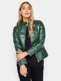 M&Co Dark Green Pu Jacket