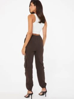 Quiz Brown Tie Waist Cargo Trousers -Modish Muse VQSPC SQ2 0000000143 BROWN MDb
