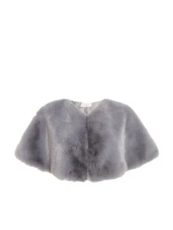 Quiz Grey Faux Fur Wrap