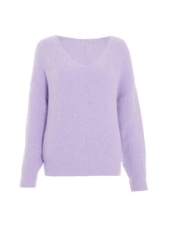 Quiz Lilac Fluffy Jumper -Modish Muse VQSSU SQ4 0000001367 LIGHT PURPLE MDd