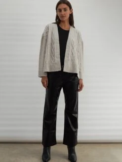 Religion Short Cable Knit Cardigan - Grey -Modish Muse VQW5Y SQ6 0000000005 GREY MDd2