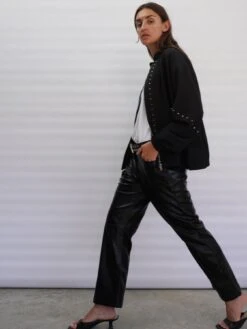 Religion Light Weight Bomber Jacket With Stud Embellishment - Black -Modish Muse VQW7B SQ6 0000000004 BLACK MDd2