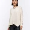River Island Fine Knit Crew Neck - Cream -Modish Muse VQYGO SQ1 0000000067 CREAM MDf