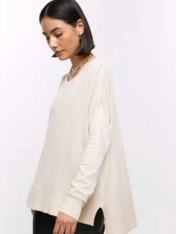 River Island Fine Knit Crew Neck - Cream -Modish Muse VQYGO SQ4 0000000067 CREAM MDd