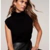 Mint Velvet Black Tuck Shoulder Jumper -Modish Muse VR69W SQ1 0000000004 BLACK MDf