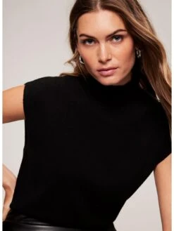 Mint Velvet Black Tuck Shoulder Jumper -Modish Muse VR69W SQ4 0000000004 BLACK MDd