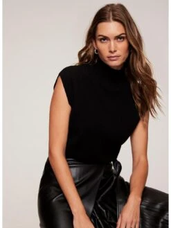 Mint Velvet Black Tuck Shoulder Jumper -Modish Muse VR69W SQ5 0000000004 BLACK MDd1