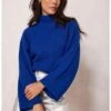 Mint Velvet Blue Button Back Jumper -Modish Muse VR69Z SQ1 0000000020 BLUE MDf