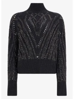 Mint Velvet Charcoal Diamante Hotfix Jumper -Modish Muse VR6AT SQ5 0000000070 DARK GREY MDd1