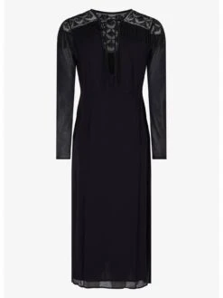 Mint Velvet Beaded Fringe Sheer Midi Dress -Modish Muse VR6CO SQ6 0000000004 BLACK MDd2