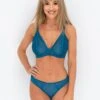 Ivory Rose Sheer High Apex Bra With Lace Panel In Ink Blue -Modish Muse VRA8S SQ1 0000000020 BLUE MDf