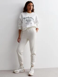 New Look Off White Cuffed Joggers