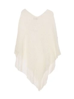 Quiz Cream Sequin Fine Knit Poncho -Modish Muse VRHD4 SQ4 0000000067 CREAM SLd1