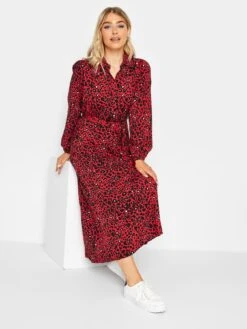 M&Co Animal Button Maxi Dress -Modish Muse VRODL SQ3 0000000017 RED MDo