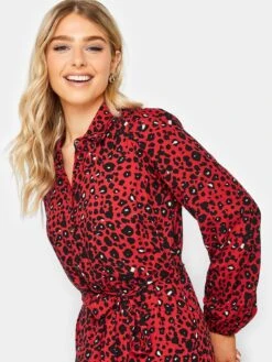 M&Co Animal Button Maxi Dress -Modish Muse VRODL SQ4 0000000017 RED MDd