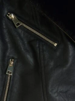 River Island Faux Fur Detail Biker Jacket - Black -Modish Muse VROWQ SQ5 0000000004 BLACK MDd1