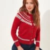 Joe Browns Joe Browns Fun And Fairisle Cardigan - Red -Modish Muse VRQ2Z SQ1 0000000017 RED MDf