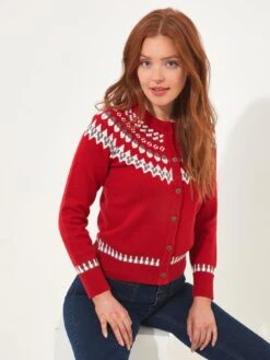 Joe Browns Joe Browns Fun And Fairisle Cardigan - Red