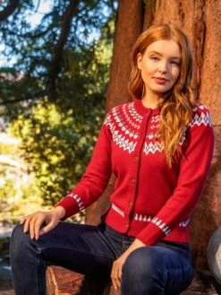 Joe Browns Joe Browns Fun And Fairisle Cardigan - Red -Modish Muse VRQ2Z SQ5 0000000017 RED MDd1