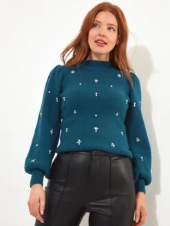 Joe Browns Joe Browns Exquisite Embellished Jumper - Teal