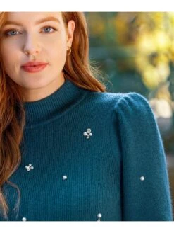 Joe Browns Joe Browns Exquisite Embellished Jumper - Teal -Modish Muse VRQ4S SQ6 0000000020 BLUE MDd2