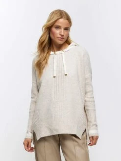 River Island Knit Hoodie - Beige