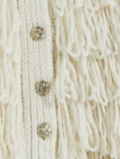 River Island Fringe Detail Cardigan - Cream -Modish Muse VRXE0 SQ5 0000000067 CREAM MDd1