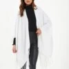 Quiz White Glitter Tassel Cape -Modish Muse VSIXW SQ1 0000000013 WHITE MDf