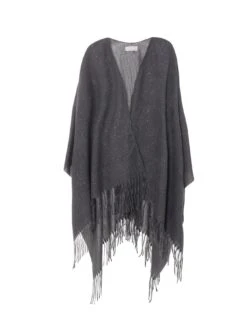 Quiz Grey Glitter Tassel Cape -Modish Muse VSIY5 SQ4 0000000005 GREY MDd