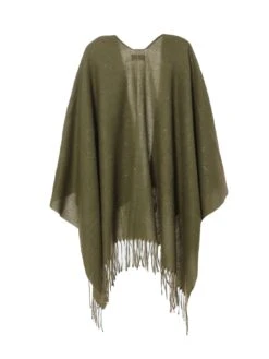 Quiz Khaki Glitter Tassel Cape -Modish Muse VSIY6 SQ5 0000000047 GREEN MDd1