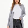 Quiz Grey Light Knit Long Cardigan -Modish Muse VSIZ7 SQ1 0000000005 GREY MDf