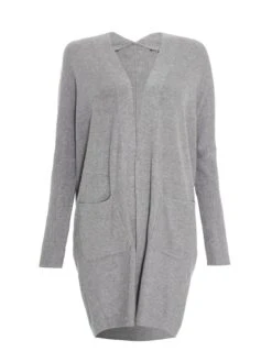 Quiz Grey Light Knit Long Cardigan -Modish Muse VSIZ7 SQ4 0000000005 GREY MDd